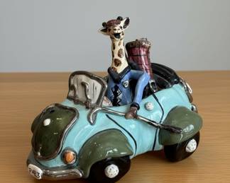 Blue Sky Clayworks Giraffe Golf Car Figurine by Heather Goldminc