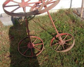 Pair Iron Wheels on Axles
