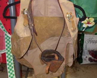 Child's Leather Cowboy Chaps, Vest, and Belt w/Holster