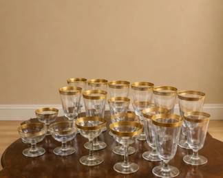 35 TiffinFranciscanRamblerRoseGoldCrystalStemware