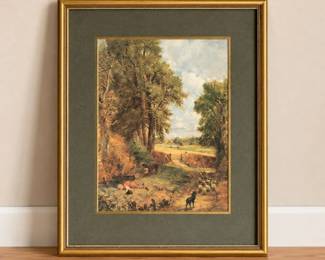 123 VintageEnglishPastoralSheepLandscapeFramedPrint