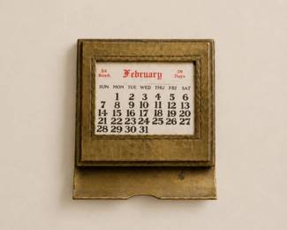 59 RoycroftArtsCraftsBrassPerpetualDeskCalendar