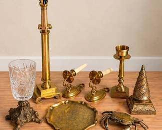 99 VintageBrassCrystalDecorativeCollection