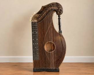 5 AntiqueAFKochendorferGermanHarpZitherCase