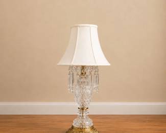 11 VintageCutCrystalPrismTableLampOrnateGoldBase