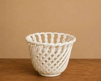 20 VintageItalianWhiteCeramicLatticeCachepotPlanter
