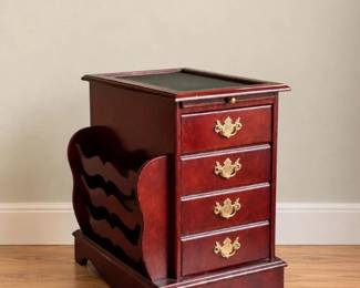 84 PowellHeirloomCherryMagazineCabinetSideTable