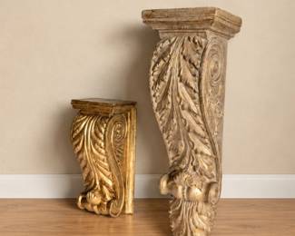122 PairOrnateGiltArchitecturalWallCorbels