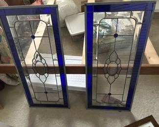 2 of 3 leaded glass windows