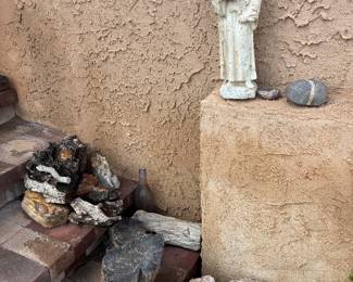 Saint Francis and petrified wood