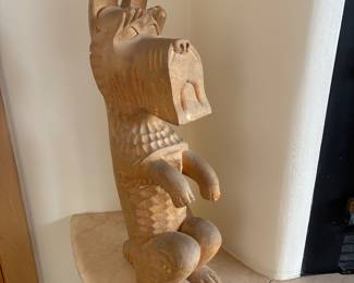 Hand carved dog