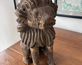 Vintage hand carved lion