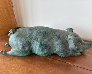 Vintage bronze pig