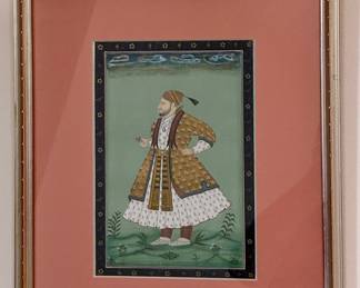 Indian Meharana Jawan Singh Mewar miniature painting