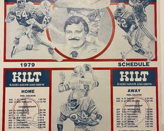 VINTAGE HOUSTON OILERS 1979 SCHEDULE POSTER