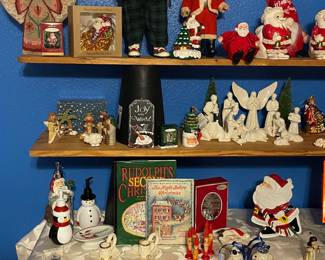 HANDMADE CERAMIC NATIVITY, SANTAS, CHRISTMAS BOOKS