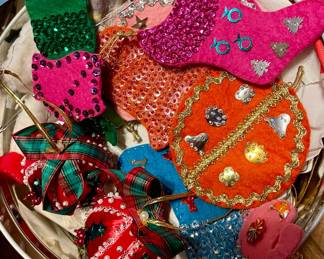 VINTAGE SEQUIN CHRISTMAS ORNAMENTS