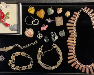 MCM BRASS NECKLACE, CHARMS AND BRACELETS
