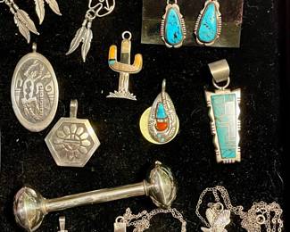 STERLING SILVER NATIVE AMERICAN JEWELRY-MOST SIGNED
