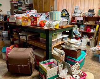 CRAFTERS TABLE AND SUPPLIES