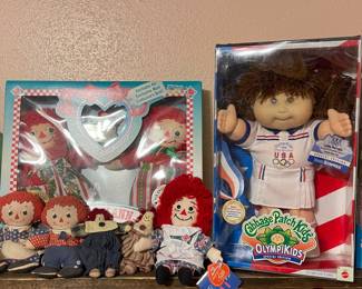 VINTAGE RAGGEDY ANN DOLLS, VINTAGE CABBAGE PATCH OLYMPIKIDS
