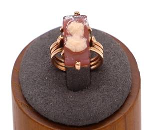 Vintage Cameo 14k Yellow Gold Ring