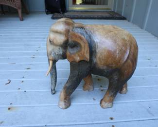 Large Vintage Wooden Elepahnt