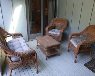 Fortunoff Outdoor "Lakeshore" Wicker Set With Cushions