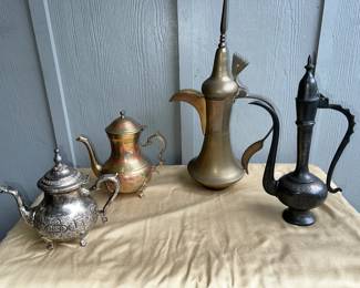 Four Mid Eastern Coffee Pots & Tea Kettles