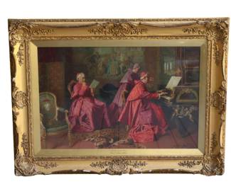 Giuseppe Ballesio " A Musical Trio" Original Oil Painting