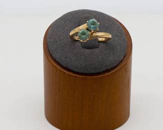 14k Yellow Gold Ring With Two Topez Stones