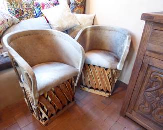 Mexican Equipale Barrel Chairs