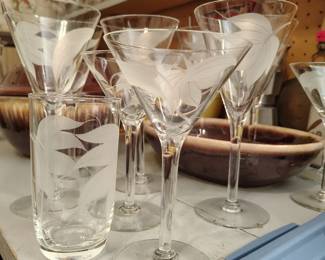 Mid century Cameo barware