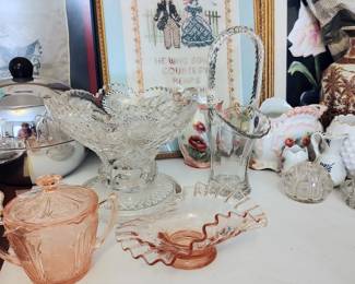 Pink depression glass