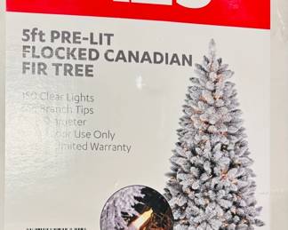 5 ft pre-lit flocked Christmas tree