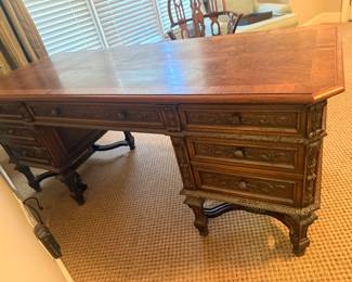 Carved desk “ back “ so nice to float in the room 