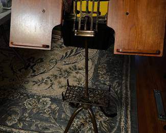 Antique Book Stand w/1891 Dictonary
