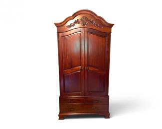 74 LargeHeavySolidCherryWoodArmoireStorageCabinetwDrawers