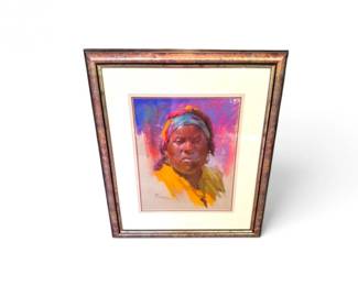 145 OriginalNedMuellerChalkPastelPortraitPaintingSigned