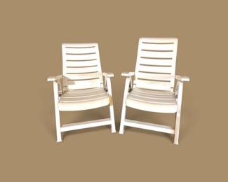 295 PairofLawnwareOutdoorAdjustableRecliningPatioChairs