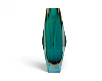 177 HeavySolidArtGlassVaseTealBlueSommersoDesign