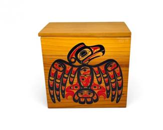 161 1991UpperSkagitTribePaintedWoodBoxbyPDunthorneEagleDesign