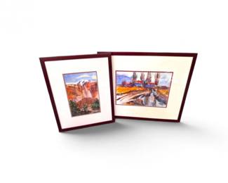 102 OriginalMAGoeppeleCanyonRuralLandscapeWatercolorsSigned