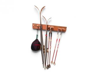 114 VintageNorwegianBonnaSkiswPolesHeadTennisRackets