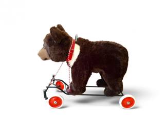149 VintageLargeSteiffRidingBrownBearwSteeringBarGermany
