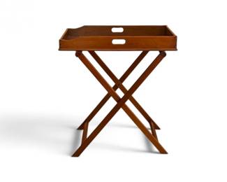 203 VintageWoodFoldingButlersTrayTableServingStand