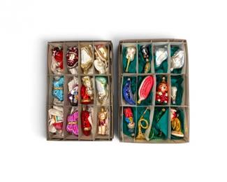 138 VintageFiguralBlownGlassOrnamentsSantaAnimalsMore