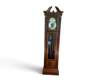 276 VintageHermleBlackForestGrandfatherClockMoonDial
