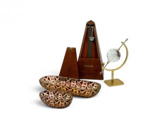 253 VintageCzechBohemianCrystalKusakCrystalSethThomasMetronome