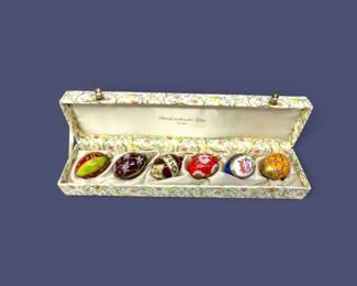 126 VintageOberfrnkischeGlasGermanyGlassEggOrnaments